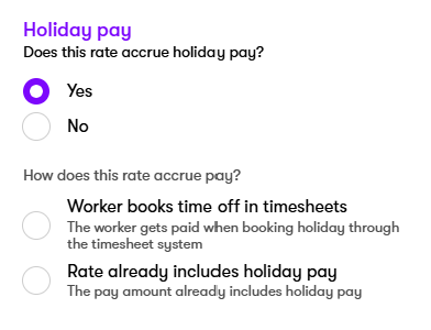 PAYE rate holiday pay